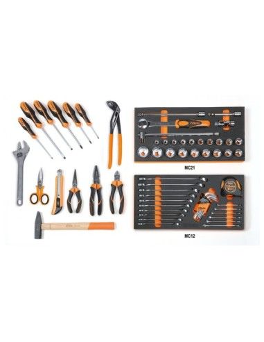 Composition de 64 outils pour la maintenance générale en plateaux mousse compacte